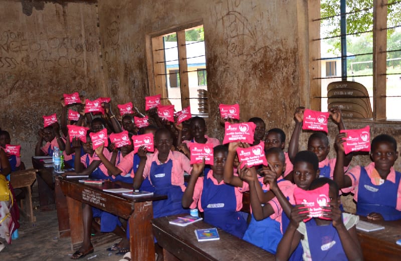 School learners after completing a session on SRH and menstrual hygiene 