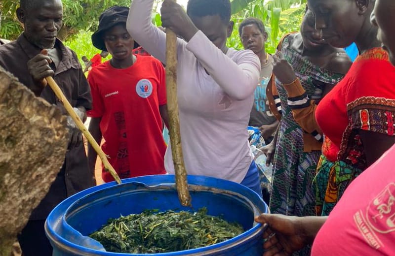 Training of community including young women and learners in best agroecology practices including making organic fertilizers 